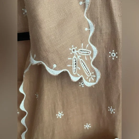 MAGALI PASCAL Embroidered short sleeve Button-Up Shirt, sz L - Picture 7 of 8